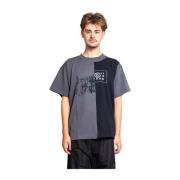 Zwart Split Nummer Logo T-Shirt MM6 Maison Margiela , Gray , Heren