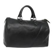 Pre-owned Leather handbags Louis Vuitton Vintage , Black , Dames