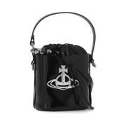 Zwarte Bucket Bag met Koordsluiting Vivienne Westwood , Black , Dames