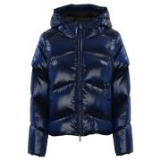 Glanzende Gewatteerde Damesjas Blauw K-Way , Blue , Dames