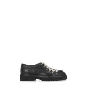 Zwarte Leren Veterschoenen Doucal's , Black , Dames