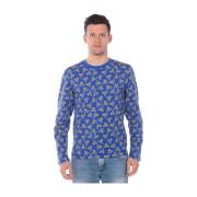 Stijlvolle Gebreide Pullover Sweater Moschino , Blue , Heren