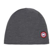 Grijze wollen pet met logopatch Canada Goose , Gray , Heren