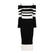 Witte Casual Midi Jurk The Attico , Black , Dames