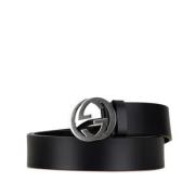 Pre-owned Leather belts Gucci Vintage , Black , Heren