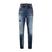 Spetter Skinny Jeans Dsquared2 , Blue , Dames