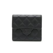 Pre-owned Leather wallets Chanel Vintage , Black , Dames