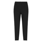 Zwarte Stoffen Broek met Zijopeningen Peserico , Black , Dames