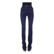 Blauwe Skinny Jeans met Ritssluiting Elisabetta Franchi , Blue , Dames