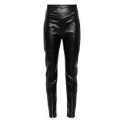 Casual Zwart Katoen Elastaan Leggings Rick Owens , Black , Dames