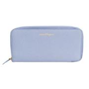 Pre-owned Leather wallets Salvatore Ferragamo Pre-owned , Blue , Dames