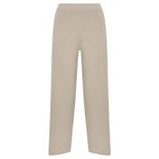 Beige Viscose Crop Broek Max Mara Studio , Beige , Dames