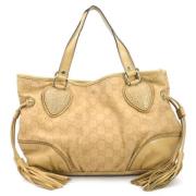 Pre-owned Leather handbags Gucci Vintage , Beige , Dames