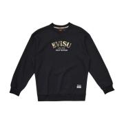 Brocade Appliqué Crewneck Top Evisu , Black , Heren