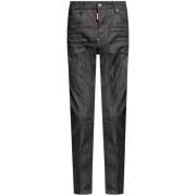 Zwarte Denim Jeans Whiskering Effect Dsquared2 , Black , Heren