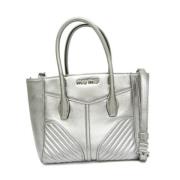 Pre-owned Leather handbags Miu Miu Pre-owned , Gray , Dames