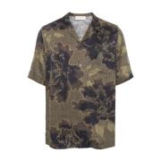 Grafische Print Satijnen Shirt Bruin Dries Van Noten , Brown , Heren