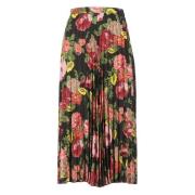 Zwarte Bloemen Plooirok Junya Watanabe , Multicolor , Dames