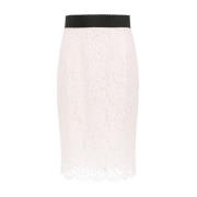 Bloemen Kant Midi Rok Wit Dolce & Gabbana , White , Dames