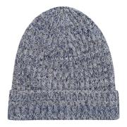 Kasjmier Geribbelde Gebreide Beanie Muts Malo , Blue , Heren