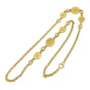 Pre-owned Metal necklaces Chanel Vintage , Yellow , Dames