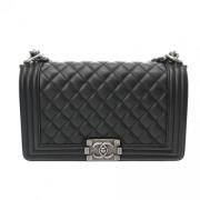 Pre-owned Leather chanel-bags Chanel Vintage , Black , Dames