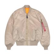 Vintage Sand Ma-1 Bomber Jas Alpha Industries , Beige , Heren