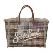 Houndstooth Mini Vanity Handtas MC2 Saint Barth , Brown , Dames