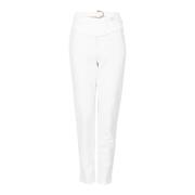 Elegante veelzijdige broek met eco-leren riem Pinko , White , Dames