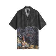 Cyber Skeleton Camp Kraag Shirt Maharishi , Black , Heren