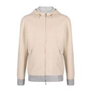 Beige wollen bomberjack met capuchon Eleventy , Beige , Heren