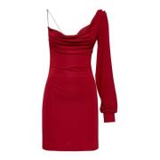 Rode Gedrapeerde One-Shoulder Jurk Dsquared2 , Red , Dames