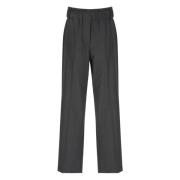 Elastische Taille Grijze Wollen Broek Brunello Cucinelli , Gray , Dame...