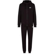 Zwart hoodie en jogger set Emporio Armani EA7 , Black , Heren