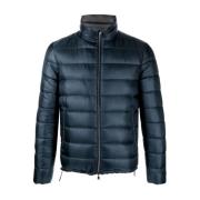 Blauwe Puffer & Down Geweven Jas Herno , Blue , Heren