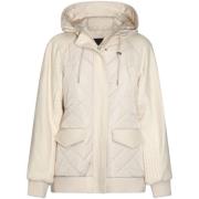 Beige Wollen Blend Hooded Jas add , Beige , Dames