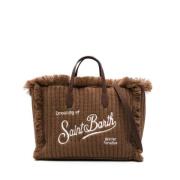 Bruine Tricot Gebreide Schoudertas MC2 Saint Barth , Brown , Dames