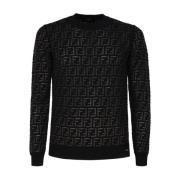 Round-neck Knitwear Fendi , Black , Heren