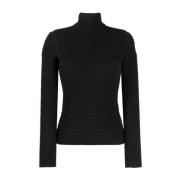 Zwarte Mock-Neck Sweater Salvatore Ferragamo , Black , Dames