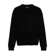 Casual Zwarte Trui Alpaca Wol Katoen Jil Sander , Black , Heren