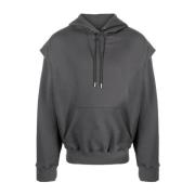 Outline Logo Hoodie Sweatshirts Heliot Emil , Gray , Heren