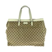 Pre-owned Canvas totes Gucci Vintage , Beige , Dames