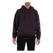 Essentials hoodie met badge logo Alpha Industries , Purple , Heren