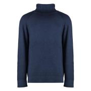 Luxe Cashmere Turtleneck Sweater Malo , Blue , Heren