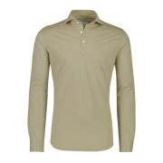 Beige Lange Mouw Gebreide Polo Profuomo , Green , Heren