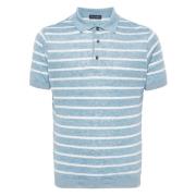 Beige Linnen Polo T-shirt met korte mouwen Paul & Shark , Blue , Heren