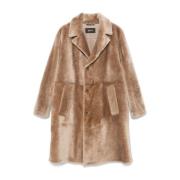 Shearling jas met inkeping revers Hugo Boss , Beige , Heren