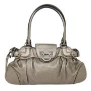 Pre-owned Leather handbags Salvatore Ferragamo Pre-owned , Gray , Dame...