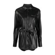 Zwarte Faux Leren Overhemdjasje Proenza Schouler , Black , Dames