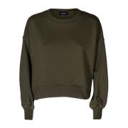 Dames sweatshirt met ruchedetails Dondup , Green , Dames